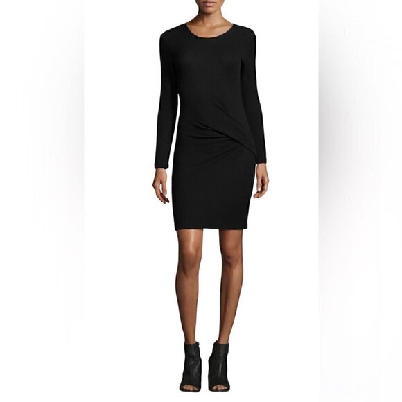 🖤 IRO Aenor Twist-Front Long-Sleeve Dress, Black​ - Picture 1 of 7